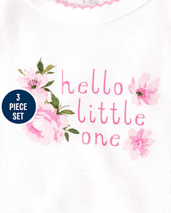 Ensemble 3 pièces à fleurs pour bébés filles Take Me Accueil