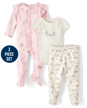 Bebé niña Set 3 Piezas Ciervo Floral Take Me Home