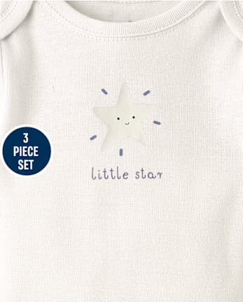 Ensemble 3 pièces pour bébé garçon motif lune