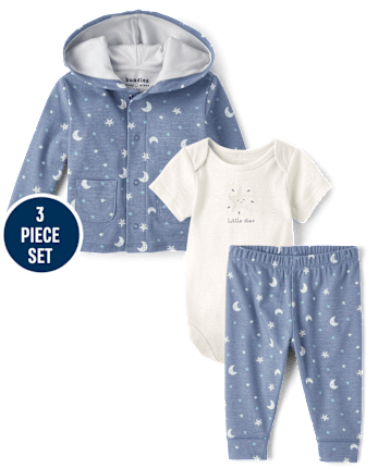 Baby Boys Moon 3-Piece Outfit Set