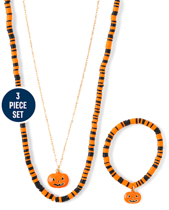 Girls Pumpkin 3-Piece Jewelry Set