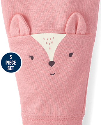 Ensemble de tenue 3 pièces motif cerf floral pour bébés filles