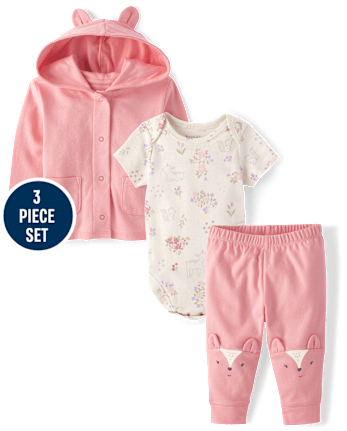 Conjunto Bebé Niña Floral Ciervo 3 Piezas