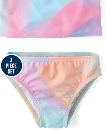 tout-petit, fille arc-en-ciel Maillot de bain 3 pièces marbre
