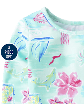tout-petit, fille Maillot de bain 3 pièces Tropical