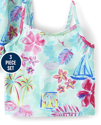 tout-petit, fille Maillot de bain 3 pièces Tropical