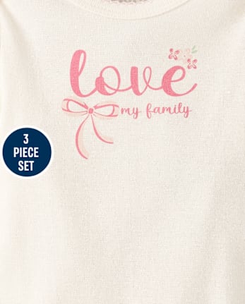 Ensemble 3 pièces pour bébé fille avec nœud