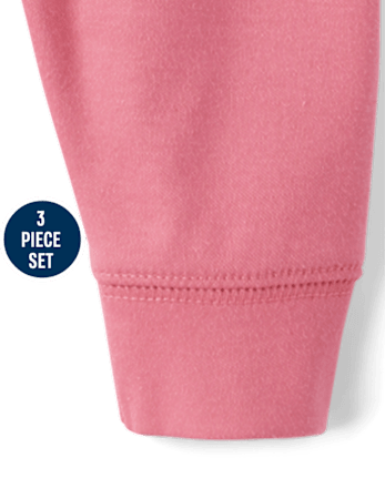 Ensemble 3 pièces pour bébé fille avec nœud papillon