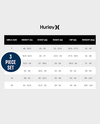Girls Hurleyâ¢ Tropical 3-Piece Swimsuit