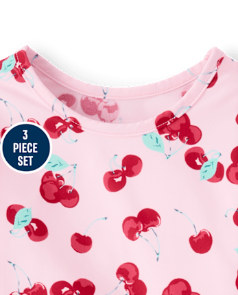 Toddler Girls Cherry 3-Piece Swimsuit