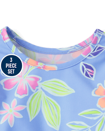 Toddler Girls Tropical 3-Piece Swimsuit