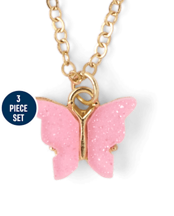 Girls Butterfly 3-Piece Jewelry Set