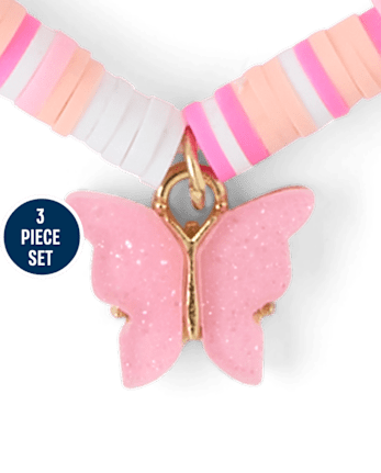 Girls Butterfly 3-Piece Jewelry Set