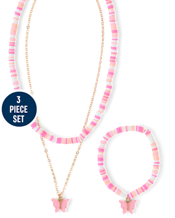 Girls Butterfly 3-Piece Jewelry Set