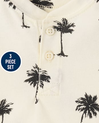 Baby Boys Palm Tree 3-Piece Playwear Set