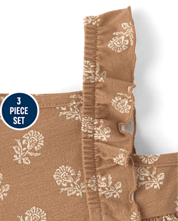 Baby Girls Glitter Giraffe 3-Piece Playwear Set