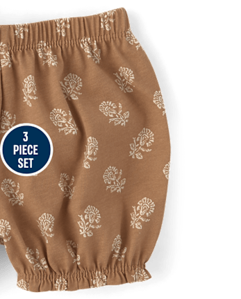 Baby Girls Glitter Giraffe 3-Piece Playwear Set