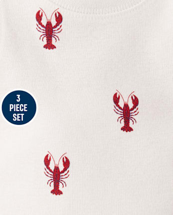 Baby Boys Lobster 3-Piece Outfit Set