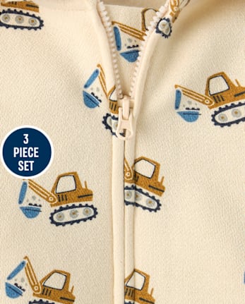 Baby Boys Construction Truck 3-Piece Playwear Set