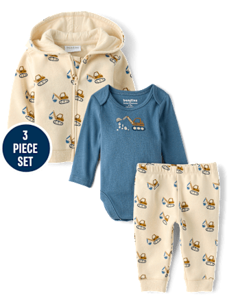 Baby Boys Construction Truck 3-Piece Playwear Set
