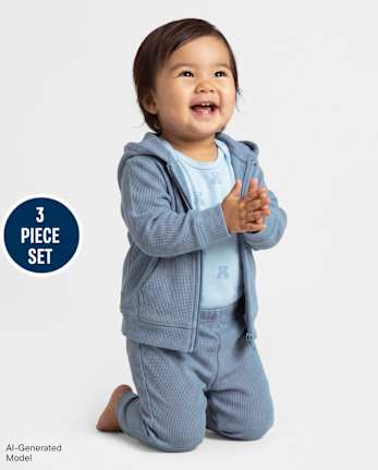 Baby Boys Bear Thermal 3-Piece Outfit Set - RAPIDS