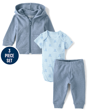 Baby Boys Bear Thermal 3-Piece Outfit Set