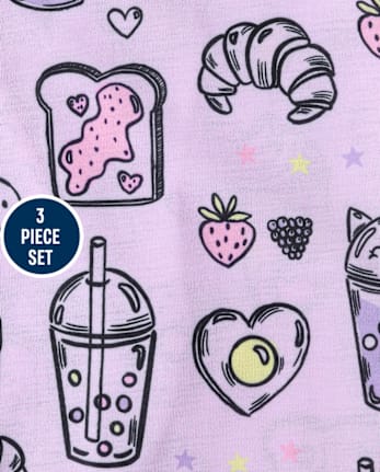 Girls Snack 3-Piece Pajama Set