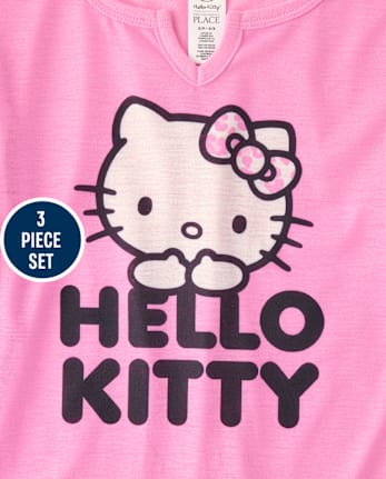 Girls Hello Kitty® Leopard 3-Piece Pajama Set