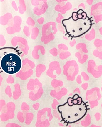 Girls Hello Kitty® Leopard 3-Piece Pajama Set