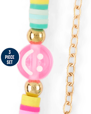 Girls Happy Face 3-Piece Jewelry Set