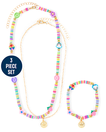 Girls Happy Face 3-Piece Jewelry Set