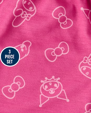Girls Hello KittyÂ® And Friends 3-Piece Pajama Set - BLACK