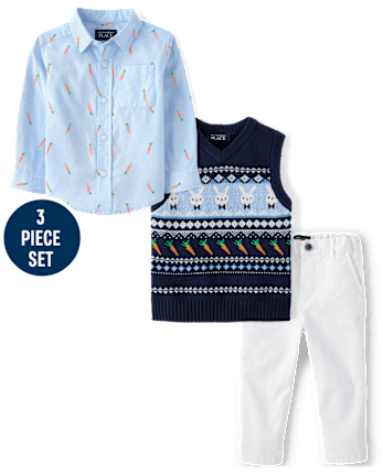 Baby And Toddler Boys Bunny 3-Piece Outfit Set