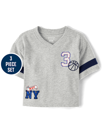 Baby And Toddler Boys Embroidered Varsity 3-Piece Outfit Set