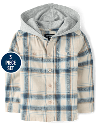 Baby And Toddler Boys Plaid 3-Piece Outfit Set