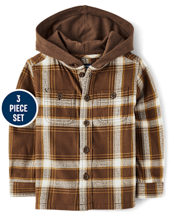 Baby And Toddler Boys Plaid 3-Piece Outfit Set