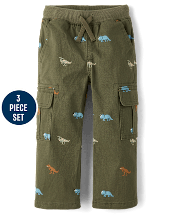 Baby And Toddler Boys Dino 3-Piece Outfit Set