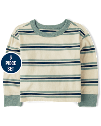 Baby And Toddler Boys Striped 3-Piece Outfit Set