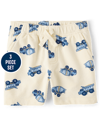 Baby And Toddler Boys Construction Vehicle 3-Piece Outfit Set