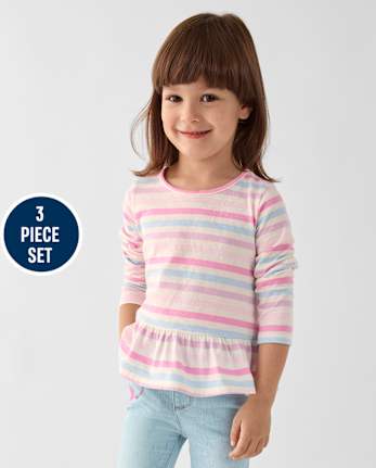 Toddler Girls Winter Dog 3-Piece Outfit Set - MULTI CLR