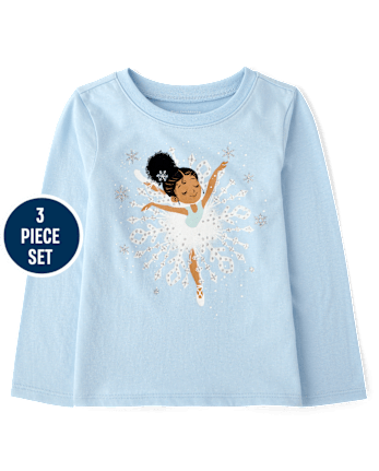 Toddler Girls Snowflake Dancer 3-Piece Outfit Set - BLUE AIR