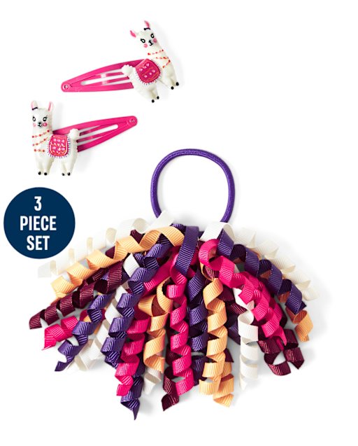 Girls Curly Hair Set - Little Llamas - view 1