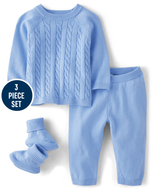 Baby Boys Cable Knit Sweater 3-Piece Outfit Set - Homegrown by Gymboree