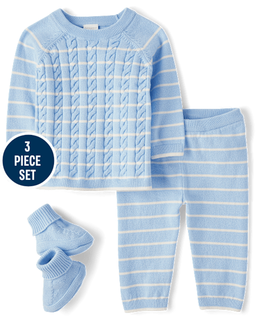 Baby Boys Striped Sweater 3-Piece Outfit Set - Homegrown by Gymboree