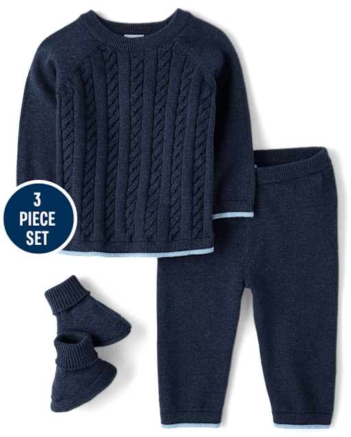 Baby Boys Marled Sweater 3-Piece Outfit Set - Homegrown by Gymboree