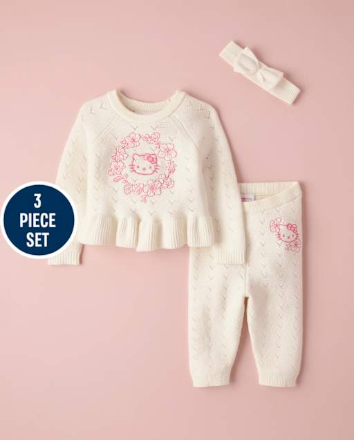 Baby Girls Hello KittyÂ® Embroidered Floral Pointelle 3-Piece Sweater Set - lbl_product_image_view_1