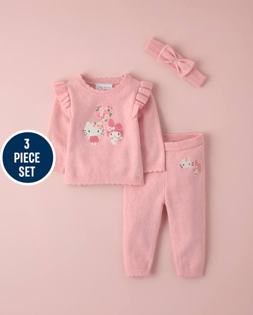 Baby Girls Hello KittyÂ® And Friends Applique Pointelle 3-Piece Sweater Set - lbl_product_image_view_2
