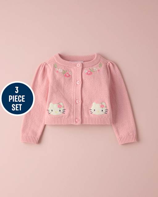 Baby Girls Hello KittyÂ® Applique Floral 2-Piece Outfit Set - lbl_product_image_view_2