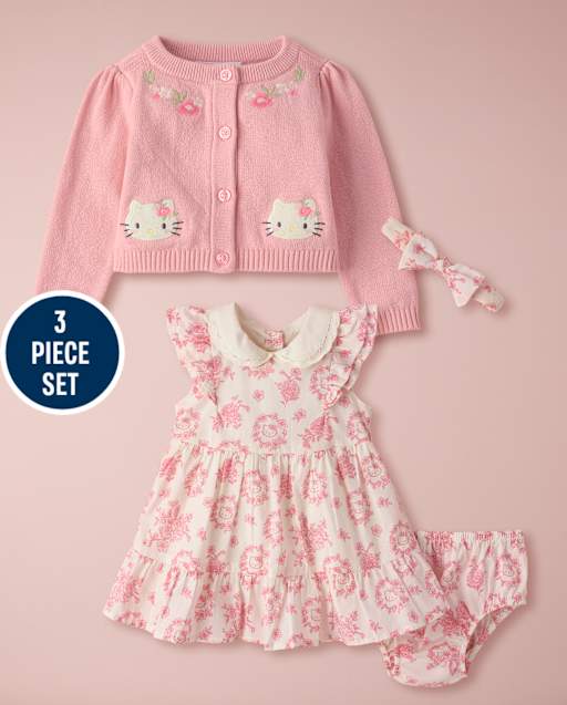 Baby Girls Hello KittyÂ® Applique Floral 2-Piece Outfit Set - lbl_product_image_view_1