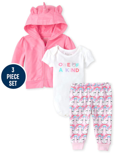 Ensemble de jeu 3 pièces licorne pour bébé fille
